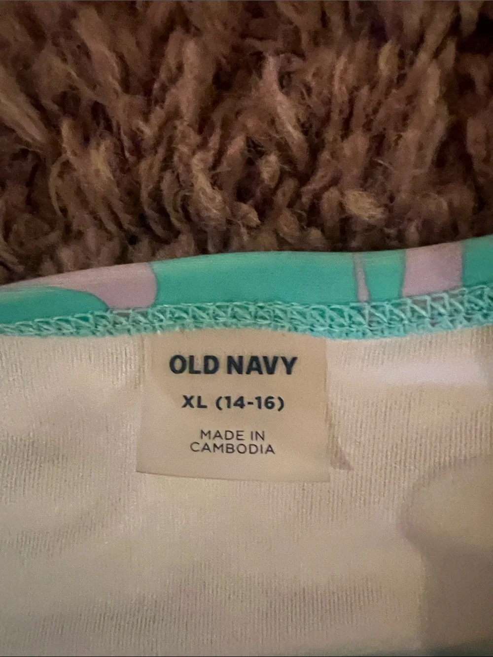 Old Navy Aqua and Pink Swirl Tankini-Style Bikini
